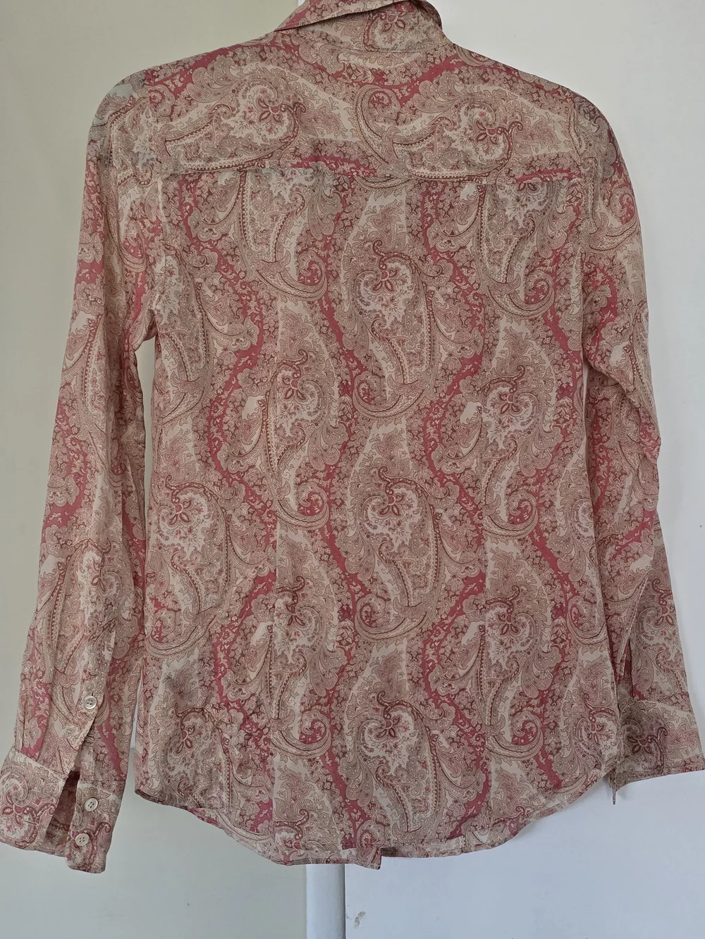 Women's Pink Paisley Button-Up Shirt
